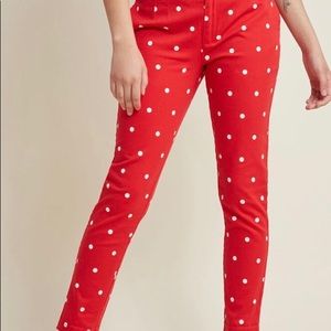 ModCloth Red Polka Dot Legendary Lifestyle Pants